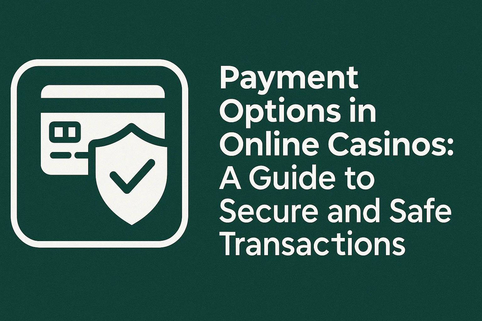 Payment Options in Online Casinos: A Guide to Secure and Safe Transactions